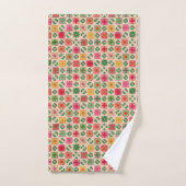 Patchwork bloemmotief handdoek (Handdoek)
