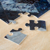 Patchwork blue quilt legpuzzel (Zijkant)