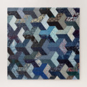 Patchwork blue quilt legpuzzel (Horizontaal)
