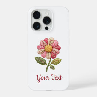 Patchwork Blume im Landhausstil iPhone 15 Pro Case