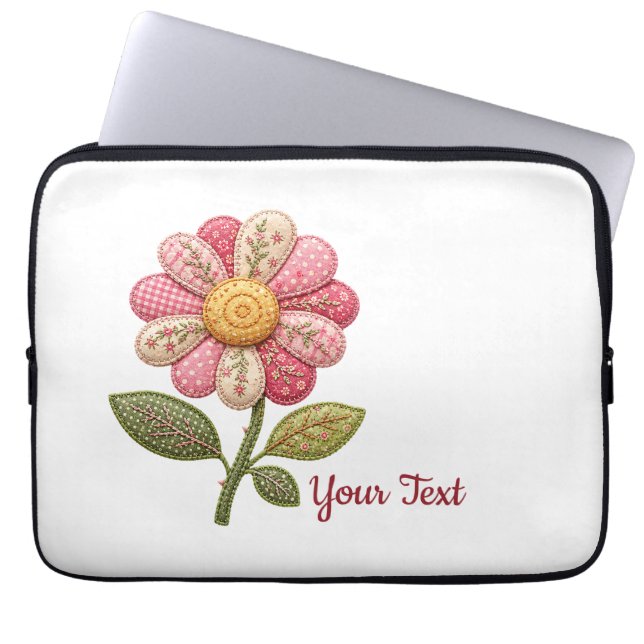 Patchwork Blume im Landhausstil Laptop Sleeve (Voorkant)