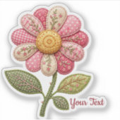 Patchwork Blume im Landhausstil Sticker (Voorkant)