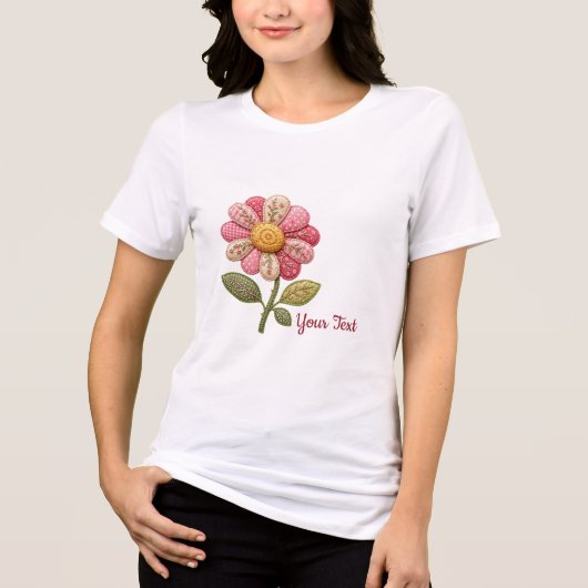 Patchwork Blume im Landhausstil Tri-Blend Shirt (Voorkant)