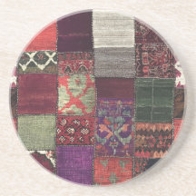 Patchwork Boheemse ronde zandsteen Onderzetter