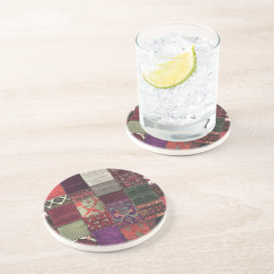 Patchwork Boheemse ronde zandsteen Onderzetter