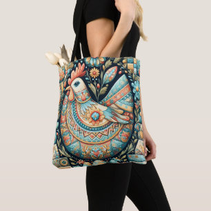 Patchwork Boho Russische volkskunst Alle blues Pas Tote Bag