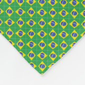 Patchwork Brazilië Vlag patroon Fleece Deken (Hoek)