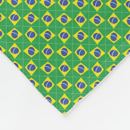 Patchwork Brazilië Vlag patroon Fleece Deken (Hoek)