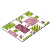 Patchwork bruin groen polka stippen witte achterka notitieboek (Linkerzijde)