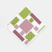 Patchwork bruin groene stippen witte achterkant servet (Hoek)