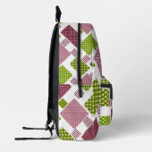 Patchwork bruine groene polka stippen witte rug bedrukte rugzak (Links)