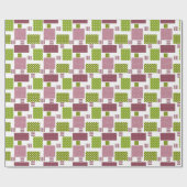Patchwork bruine groene polka stippen witte rug cadeaupapier (Vlak)
