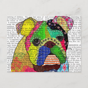Patchwork Bulldog Briefkaart