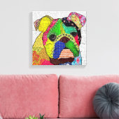 Patchwork Bulldog Canvas Afdruk (Insitu (Woonkamer))
