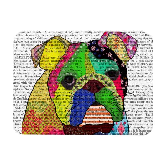 Patchwork Bulldog Magneet (Horizontaal)