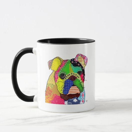 Patchwork Bulldog Mok (Links)