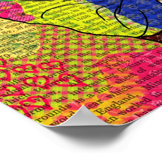 Patchwork Bulldog Poster (Hoek)