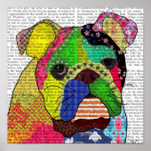 Patchwork Bulldog Poster (Voorkant)
