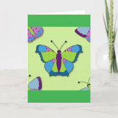 Patchwork Butterfly Pattern on Green Kaart (Voorkant)