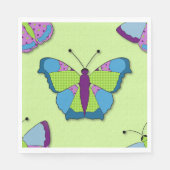 Patchwork Butterfly Pattern on Green Servet (Voorkant)