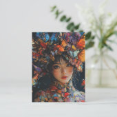 Patchwork Butterfly Woman Briefkaart (Staand voorkant)