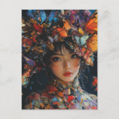 Patchwork Butterfly Woman Briefkaart (Voorkant)