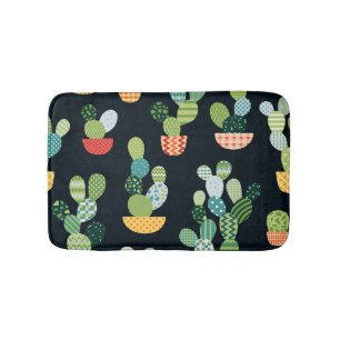 Patchwork Cactus Planten Naadloze Patroon Badmat
