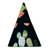 Patchwork Cactus Planten Naadloze Patroon Feesthoedjes (Rechts)