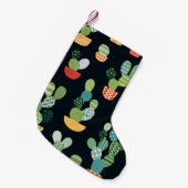 Patchwork Cactus Planten Naadloze Patroon Kleine Kerstsok (Voorkant (Hangend))
