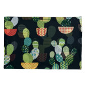 Patchwork Cactus Planten Naadloze Patroon Kussensloop (Achterkant)