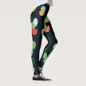 Patchwork Cactus Planten Naadloze Patroon Leggings (Rechts)