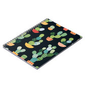 Patchwork Cactus Planten Naadloze Patroon Notitieboek (Linkerzijde)