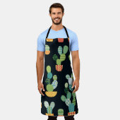Patchwork Cactus Planten Naadloze Patroon Schort (Gedragen)