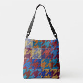 Patchwork canvas: imitatie patroon. crossbody tas (Achterkant)