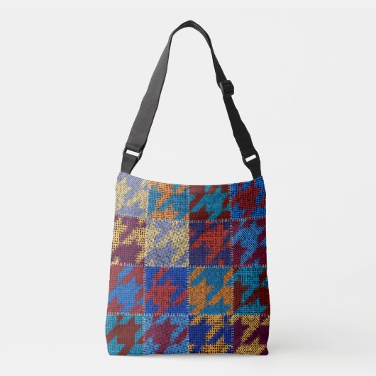 Patchwork canvas: imitatie patroon. crossbody tas (Voorkant)