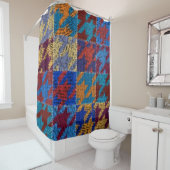 Patchwork canvas: imitatie patroon. douchegordijn (In situ)