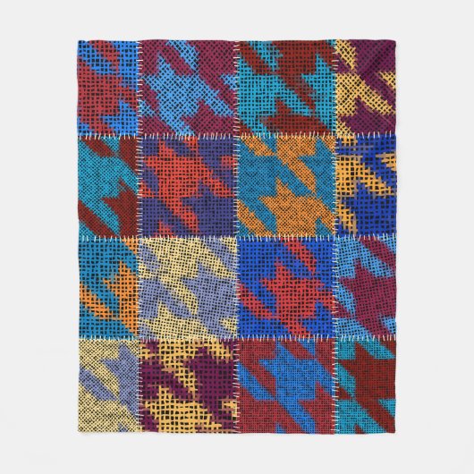 Patchwork canvas: imitatie patroon. fleece deken (Voorkant)