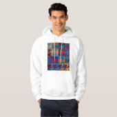 Patchwork canvas: imitatie  patroon. hoodie (Voorkant volledig)