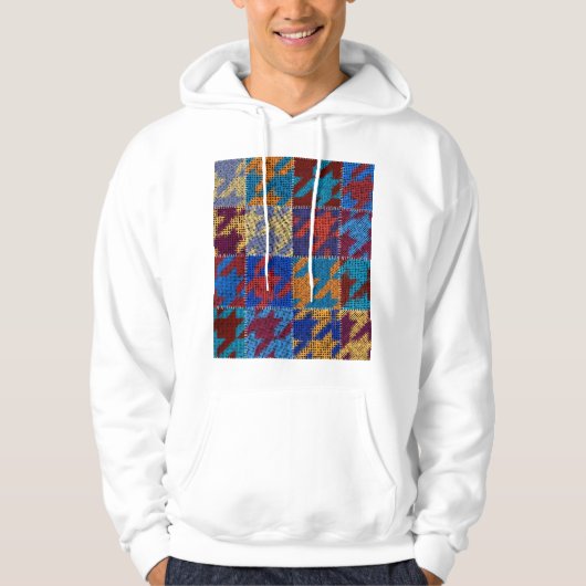 Patchwork canvas: imitatie  patroon. hoodie (Voorkant)