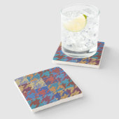 Patchwork canvas: imitatie patroon. stenen onderzetter (Zijkant)