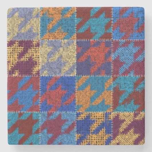 Patchwork canvas: imitatie patroon. stenen onderzetter (Voorkant)