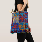 Patchwork canvas: imitatie patroon. tote bag (Dichtbij)