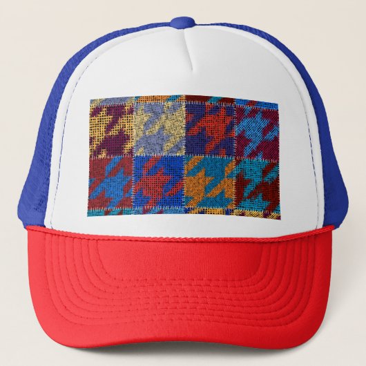 Patchwork canvas: imitatie  patroon. trucker pet (Voorkant)