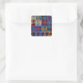 Patchwork canvas: imitatie patroon. vierkante sticker (Tas)