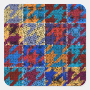 Patchwork canvas: imitatie patroon. vierkante sticker