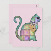 Patchwork cat-briefkaart briefkaart (Voorkant / Achterkant)