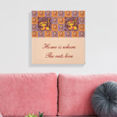 Patchwork Cat Canvas Afdruk (Insitu (Woonkamer))