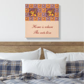 Patchwork Cat Canvas Afdruk (Insitu (Slaapkamer))