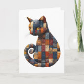 Patchwork Cat Greetings Kaart (Voorkant)