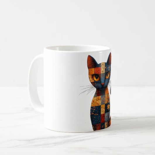 Patchwork Cat Mok (Voorkant links)